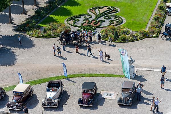 Schwetzingen Palace Park with classic cars