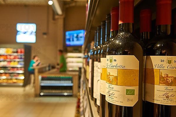 Wine rack with bottles