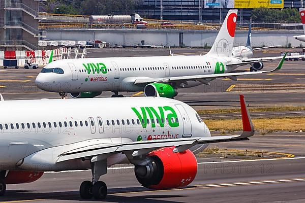 Airbus aircraft of Viva Aerobus at Mexico City Airport