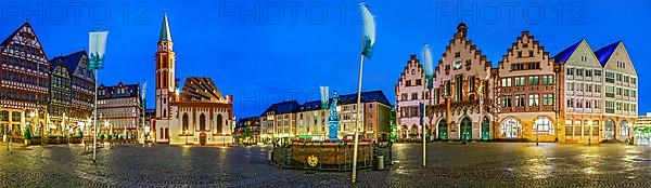 Frankfurt Roemer Evening Panorama Germany