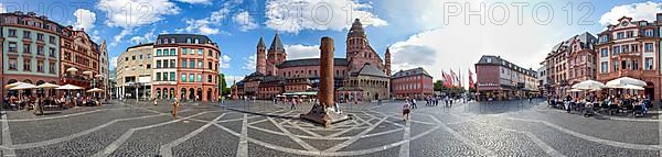 Market Square Mainz Panorama 360 Degrees Germany