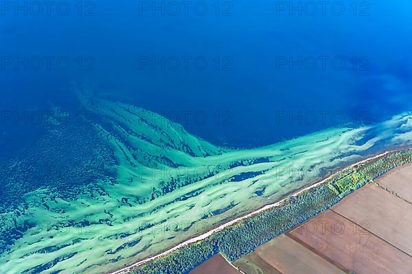 Aerial view of a sand hook in the Baltic Sea