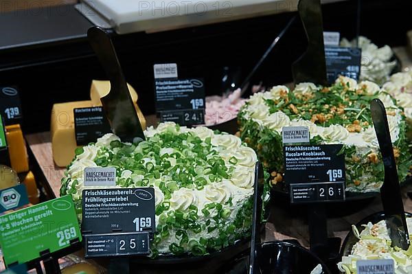 Service counter with fresh cheese