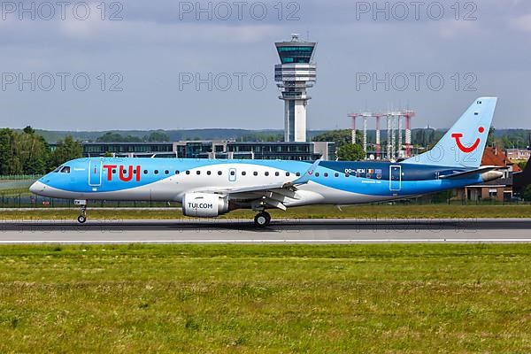 An Embraer 190 aircraft of TUI Belgium with registration number OO-JEM at Brussels Airport