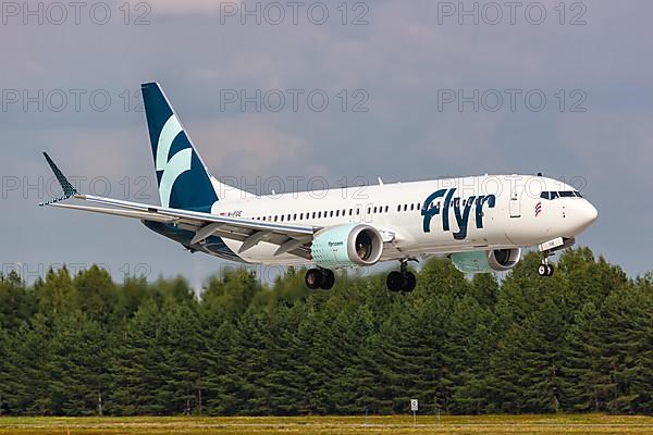 A Flyr Boeing 737 MAX 8 aircraft with registration LN-FGE at Oslo Gardermoen Airport