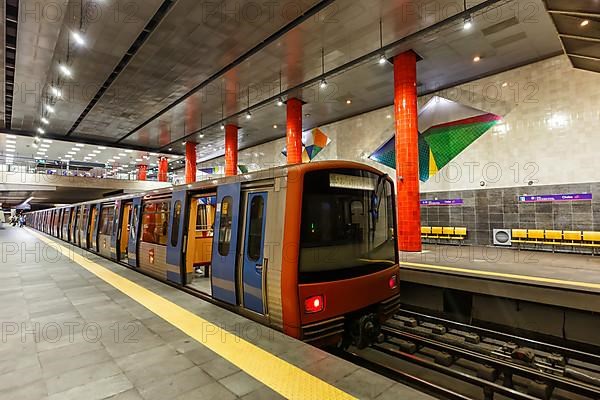 Lisboa Metro underground station Chelas station in Lisbon