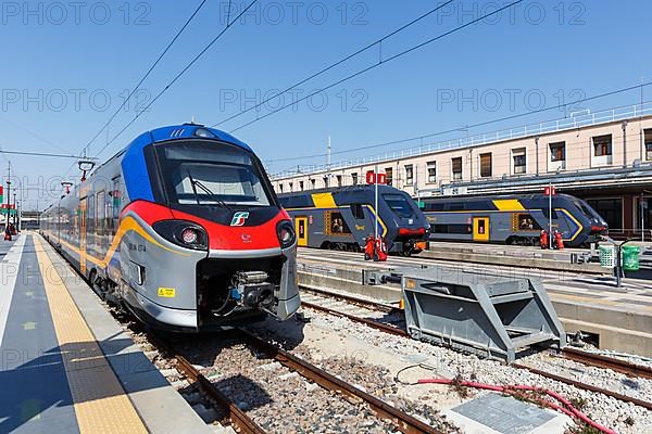 Local trains Trenitalia regional trains at Venezia Santa Lucia station in Venice