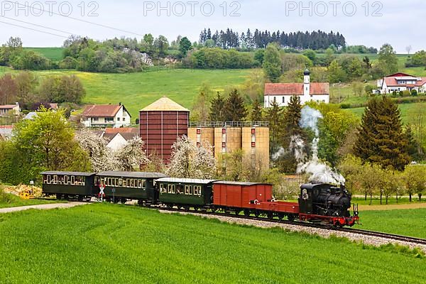 Steam train of the Haertsfeld Museumsbahn Schaettere railway Steam railway in Iggenhausen