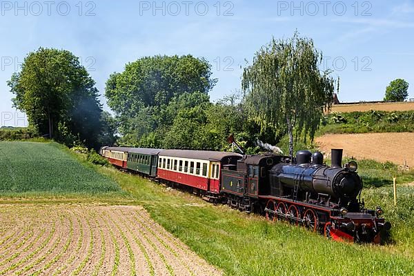 Steam train of the Miljoenenlijn Museum Railway Steam railway near Wijlre