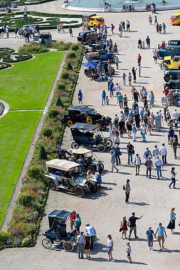 Schwetzingen Palace Park with classic cars