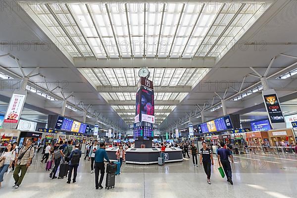 Shanghai Hongqiao railway station in China. Shanghai Hongqiao is the largest railway station in Asia