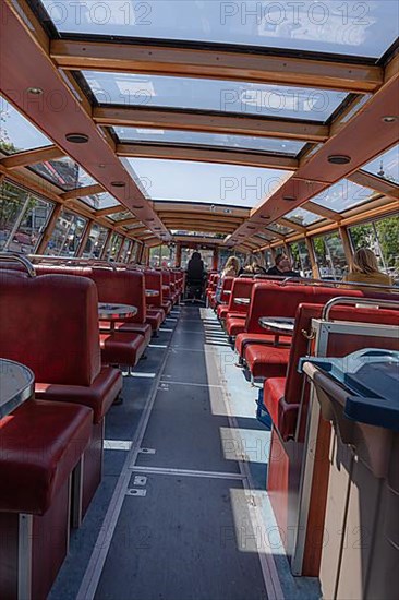 Inside a tourist boat through the canals