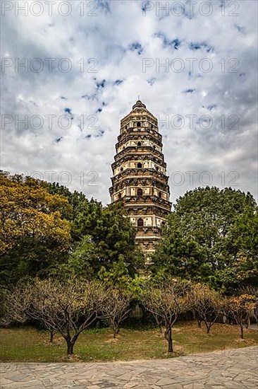 Leaning pagoda town at Tiger hill park