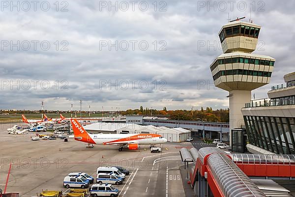 Airbus A320 aircraft of EasyJet at Tegel Airport in Berlin