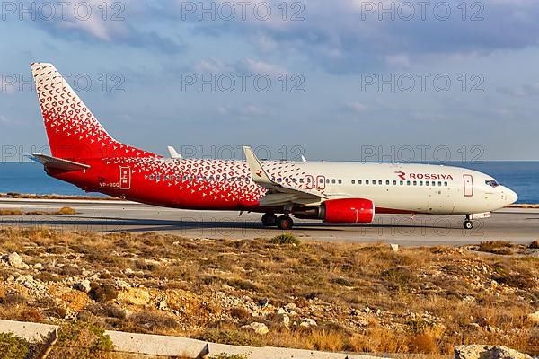 A Rossiya Boeing 737-800 with registration VP-BGQ at Heraklion Airport