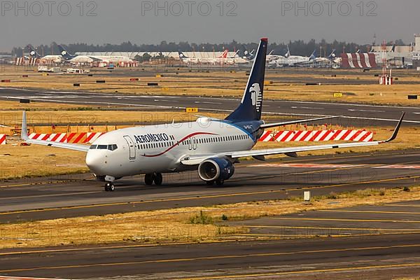 A Boeing 737-800 aircraft of AeroMexico with registration XA-OCA at Mexico City Airport