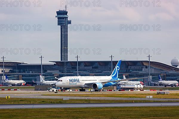 A Boeing 787-9 Dreamliner aircraft of Norse Atlantic Airways with registration LN-FNI at Oslo Gardermoen Airport