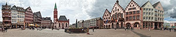 Frankfurt Roemer Square Panorama Germany