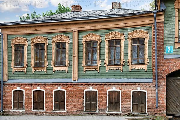 House with carved shutters