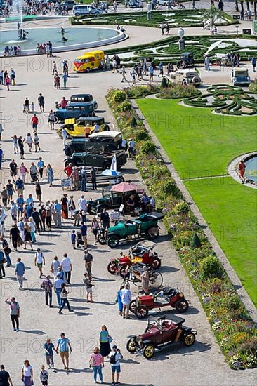 Schwetzingen Palace Park with classic cars