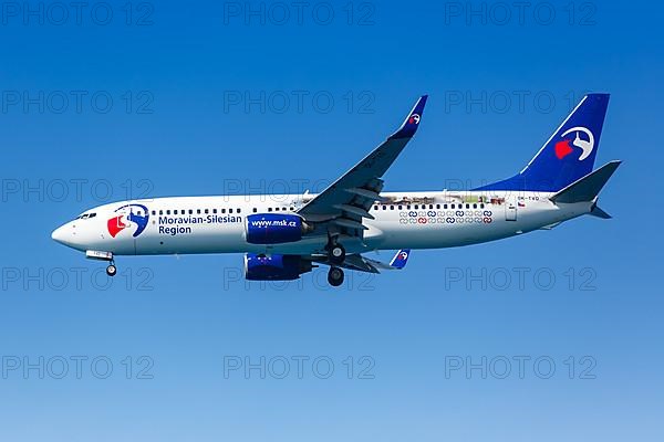 A Travel Service Boeing 737-800 with the registration OK-TVO at Heraklion Airport