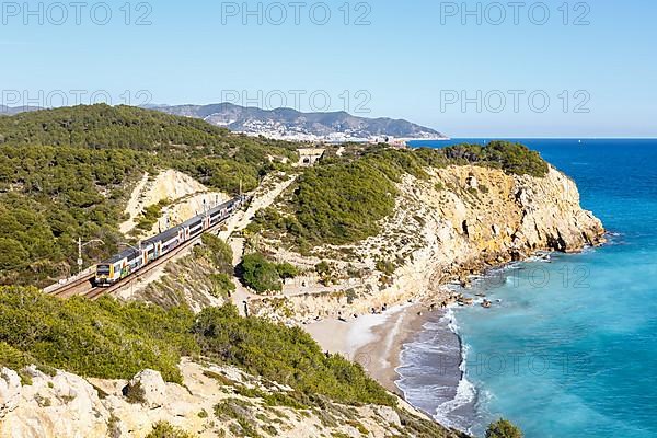 Rodalies de Catalunya RENFE commuter train near Sitges