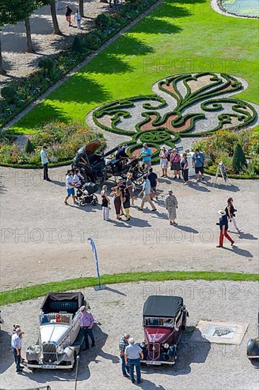 Schwetzingen Palace Park with classic cars