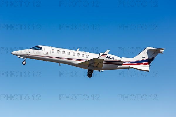 A Bombardier Learjet 45 aircraft of Ryanair with registration number M-ABJA at Porto Airport