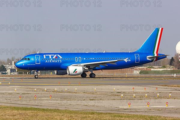 An Airbus A320 aircraft of ITA Airways with registration EI-DTB at Milan Linate Airport