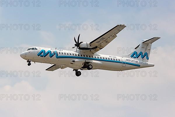 An Aeromar ATR 72-600 aircraft with registration XA-UZE at Mexico City Airport