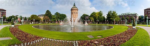 Water Tower at Friedensplatz Mannheim Panorama Germany