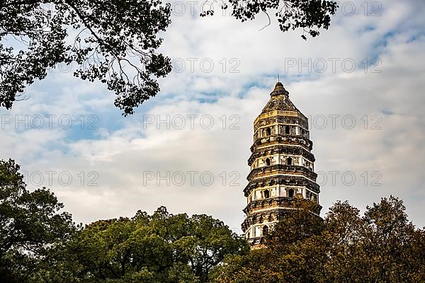 Leaning pagoda town at Tiger hill park