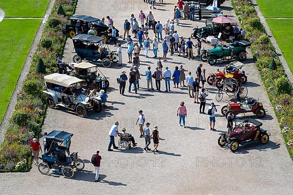 Schwetzingen Palace Park with classic cars