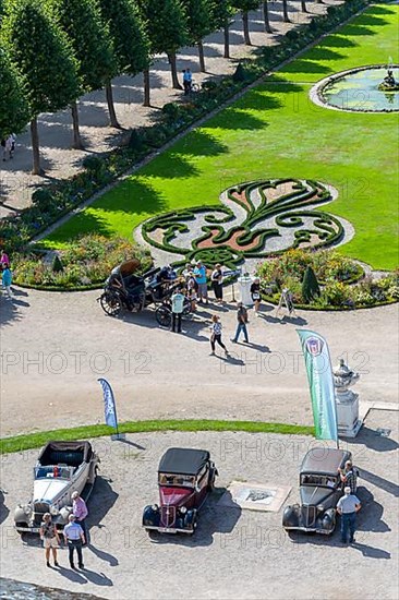 Schwetzingen Palace Park with classic cars