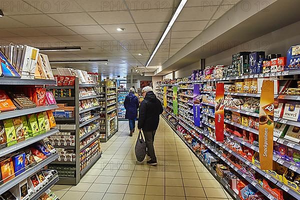 Customers in the confectionery department