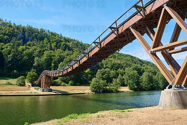 Wooden bridge near Essing over the Main-Danube Canal