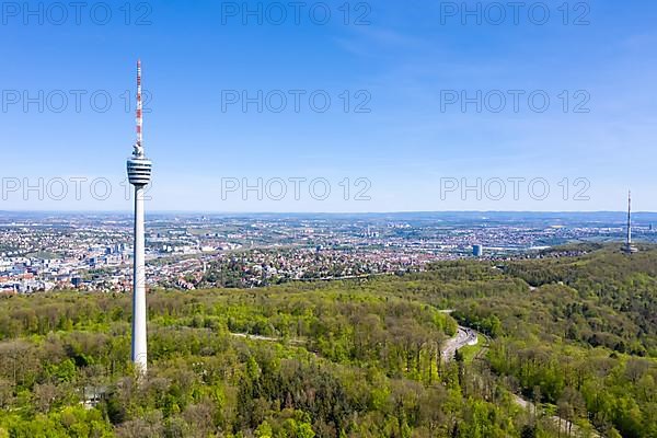 Stuttgart TV Tower Skyline Aerial Photo City Architecture Travel in Stuttgart