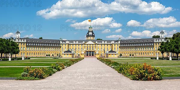 Karlsruhe Castle Baroque Palace Residence Travel Panorama Architecture in Karlsruhe