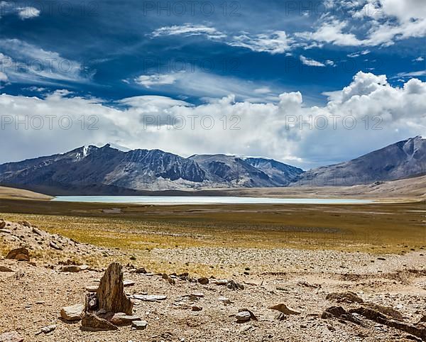 Himalayan lake Kyagar Tso