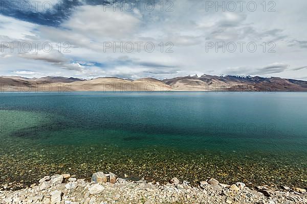 Himalayan mountain lake in Himalayas Tso Moriri