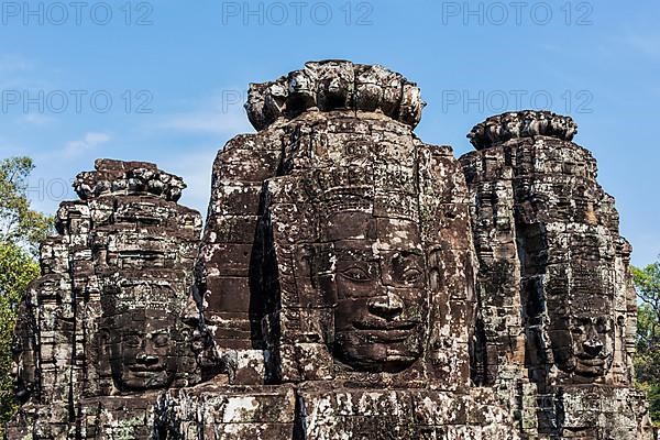 Ancient stone faces of Bayon temple