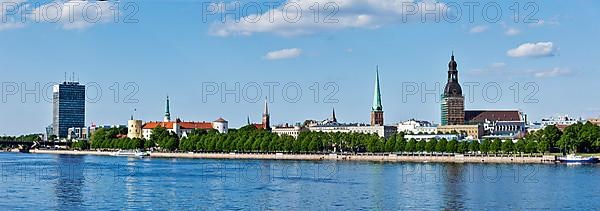 Panorama of Riga over Daugava river: Riga Castle