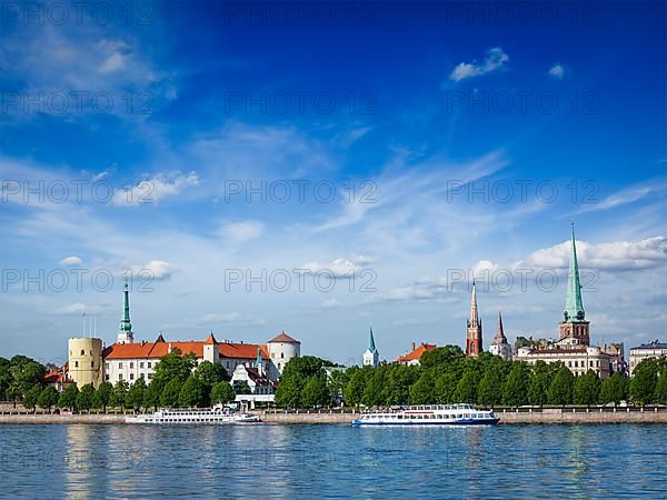 View of Riga over Daugava river: Riga Castle