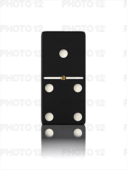 Domino game bone close up isolated on white