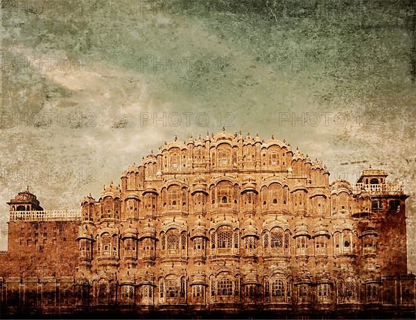 Vintage retro hipster style travel image of Famouse Rajasthan landmark