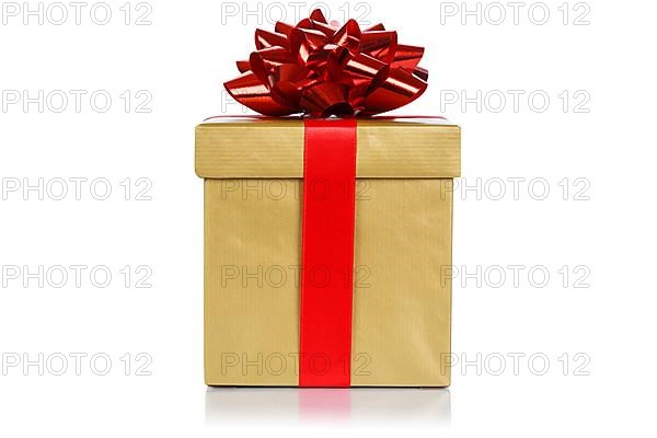 Birthday christmas gift christmas gift birthday gift box gold golden cut out isolated in Stuttgart