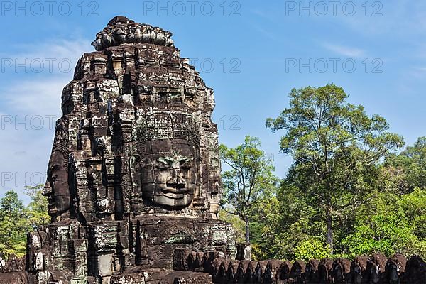 Ancient stone face of Bayon temple