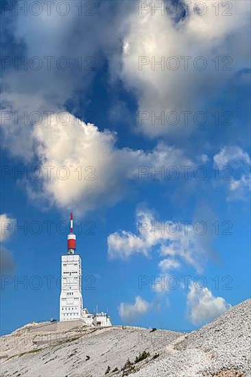 Weather station tower on the summit of Mont Ventoux