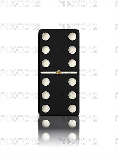 Domino game bone close up isolated on white