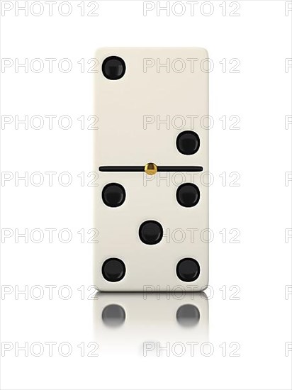 Domino game bone close up isolated on white